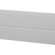 Panel drážkový se zámky proti sevření prstů, povrch woodgrain, výška sekce 500 nebo 610 mm, tloušťka 40 mm, barva bílá RAL 9010.