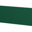 Panel lamelový, povrch stucco, výška sekce 500 nebo 610 mm, tloušťka 40 mm, barva zelená RAL 6005.