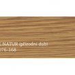 Panel hladký se zámky proti sevření prstů, výška sekce 500 nebo 610 mm, tloušťka 40 mm, barva imitace dřeva přírodní dub.