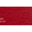 Panel lamelový se zámky proti sevření prstů, povrch hladký, výška sekce 500 nebo 610 mm, tloušťka 40 mm, barevná fólie hellrot (červená světlá).